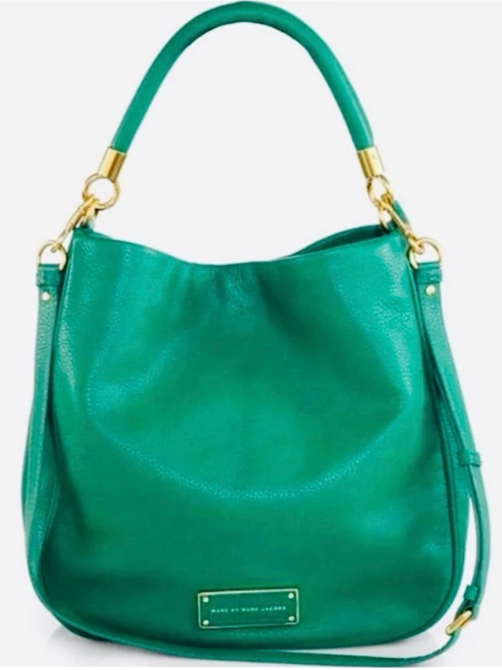 Marc Jacobs Emerald Green Leather Hobo with Gold Hardware